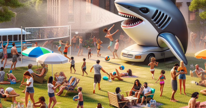 Portable Shark Fan: Stay Cool with Misting Fun!