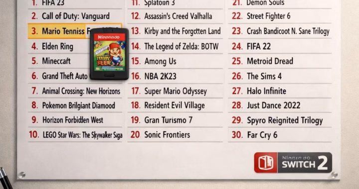 UK Charts: Mario Tennis Fever Battles Top Ten, Switch 2 Lead